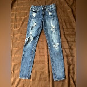 Express Distressed Blue Jeans